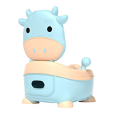 Cartoon Kids Potty Training Toilet Comfortable Safe Toilet Trainer with Soft PVC Pad Lip Handles Cleaning Brush for Toddlers