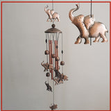 Metal pipe wind chime pendant outdoor pastoral style retro brass bell animal pendant gift kids room decoration kawaii room decor