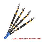 Telescopic Rock Fishing Rod Spinning Fly Carp Feeder Carbon Fiber Pesca 3.6M 3.0 M 2.7M 2.4M 2.1M 1.8M Mini Travel Tackle