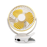 Mini Desk Fan 360 Degree Rotation 4 Speeds Adjustable Portable USB Table Fan Clip-on Type Rechargeable Cooling