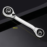 8 IN 1 CR-steel rotated 360 degree Ratchet Wrench socket spanner Hand Tool Screw Drill Drive square head 6-14MM,8-19MM Universal