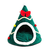 Pet Cat Bed House Christmas Tree Shape Cat Nest Puppy Cave Sleeping Bed Tent For New Year Small Dog Cushion Mat Accessories