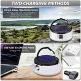 LED Camping Lantern Solar Tent Light 4 Light Modes Solar Lantern Flashlight For Outages Hurricane Emergency Hiking