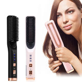 Rechargeable Hair Straightening Iron Temperature Control Electric Hair Brush Straightener Comb Curling Brush Styling Hairstyle