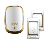 CACAZI Wireless Doorbell LED Light Home cordless call bell DC battery operated Control Button 200M Remote 4 volume 36 chime