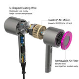 Hair Dryer Blue 2000W Professional High Power Styling Tools Blow Dryer Hot and Cold Wind hair dryer volumizer hammer dryer