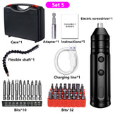 JUNEFOR Electric Screwdriver Set Rechargable Cordless Screwdriver Powerful Charging Screwdriver Small Screw With Bit Power Tools