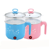 Cute 1.8L 450W Multifunction Electric Cooker Stainless Steel Steamer Hot Pot Noodles Pots Rice Cooker Steamed Eggs Pan Soup Pots