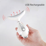 3 Colors Led Photon Therapy Facial Neck Massager Face Lifting Wrinkle Removal Beauty Device Reduce Double Chin Skin Care Tool