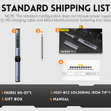 FNIRSI HS-01 Smart Electric Soldering Iron PD Adjustable Constant Temperature Fast Heat Portable Soldering Iron Station Kit 65W