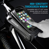 Waterproof Bicycle Phone Mount Bags Front Frame Top Tube Bag with Touchscreen Phone Holder Case Cycling Bike Tool Storage Bag