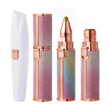 2 IN 1 Rechargeable Electric Eyebrow Trimmer Epilator Female Body Facial Lipstick Shape Hair Removal Mini Painless Razor Shaver