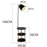 Nordic solid wood modern 220V360 degree rotating leisure small table floor lamp LED coffee table living room bedroom villa lamp