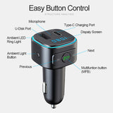 USB Car Charger Bluetooth Hands Free Kit Coche FM Modulator MP3 Music Adapter DC12V 24V Universal Auto Accessories