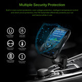 Car FM Transmitter Radio Adapter Bluetooth V3.0 EDR in-Car Multiple Safety Protection Dual USB Ports Support voltmeter function