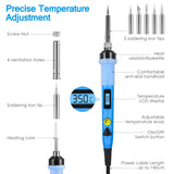 Adjustable Temperature Soldering iron kit  80W 220V / 110V Solder Iron LCD Electric Soldering Iron Welding Repair Tools