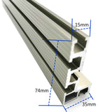 600mm/800mm Aluminium Profile Fence 74mm Height with T-tracks and Sliding Brackets Miter Gauge Fence Connector for Woodworking
