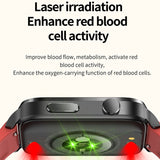 Smart Watch 1.7inch Blood Glucose Laser Treatment Body Temperature Accurate SPO2 BP 24H Heart Rate Health Monitoring Smartwatch