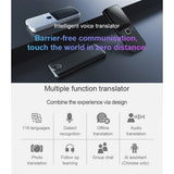 Language Translator Rechargeable Two-Way Interpreter Device Digital Business Adults Seniors Learning Equipment Black