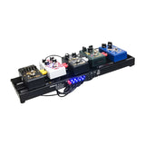 Black Aluminum Alloy Electric Guitar Pedal Effect Board for Musical Instruments Guitar Accessories with Bag(US Plug)