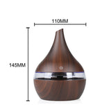 Air Humidifiers 300ML Mini USB Ultrasonic Electric Aroma Diffuser Mist Wood Grain Oil Aromatherapy 7 Color Light for Home Office