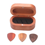 Guitar Picks Box Holder Collector with 3Pcs Wood Picks for Guitar Accessories &amp; Parts Guitar Tool