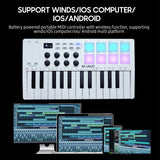 M-VAVE 25-Key MIDI Keyboard Mini MIDI Controller with 25 Velocity Sensitive Keys 8 RGB Backlit Pads 8 Knobs USB BT Connection