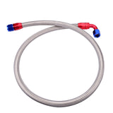 1Meter AN6 AN6 AN8 AN10 Stainless Steel Brained Oil Hose Line Hose Tube With 0Degree 90Degree Swivel Hose End Fitting Installed