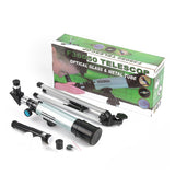 Space Observation Portable Professional Astronomical Telescope with Tripod 90X Outdoor Travel Telescope Refractor Spyglass Zoom