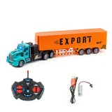 1:48 35CM RC Car 27MHZ Radio Remote Control Car With Light Semi-trailer Cargo Truck Simulation Truck Model Rechargeable Battery