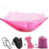 Portable Mosquito Net Hammock Tent Adjustable Straps and Carabiner Double Wild Outdoor Sleeping and Resting Hammock 260*130cm
