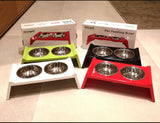 Non-Slip Double Cat Bowl Dog  Food Bowl With Stand Pet Feeding Water Bowls For Dogs Feeder Product Supplies No-Spill &amp; Non-Skid