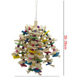 Large Parrot Chewing Toy - Bird Parrot Blocks Knots Tearing Toy Bird Cage Bite Toy For African Grey Macaws Cockatoos