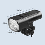 Bike Front Light with Horn USB Rechargeable Bicycle Headlight Waterproof Cycling Night Riding Light Lamp 8 Lighting Modes
