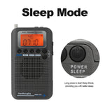 Portable Full Band Radio Aircraft Band Receiver FM/AM/SW/ CB/Air/VHF World Band with LCD Display Alarm Clock