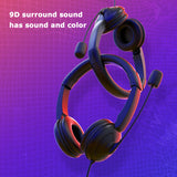 Wired Headset Headphone USB with Microphone Adjustable Headband Earphone Volume Control Speaker Mic Mute Volume adjustment