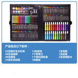 168pcs Drawing Pen Art Set Kit Painting Sketching Color Pencils Crayon Oil Pastel Water Color Glue with Case for Children Kids
