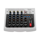 Muslady MIX-400 6-Channel Audio Mixer Mixing Console 3-Band EQ with Reverb Delay Effects +48V Phantom Power Wireless Connect