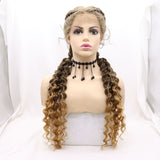 Twisted Braided 360 Lace Chemical Fiber Wig Ladies Long Curly Hair Braided Wig