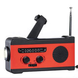 Emergency Solar Power Hand Crank Generator 2000mAh Bank AM/FM Radio Dynamo LED Flashlight Phone Charger