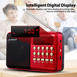 New Mini Portable Radio Handheld Digital FM USB TF MP3 Player Speaker Rechargeable