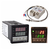 Digital 220V PID REX-C100 Temperature Controller + max.40A SSR + K Thermocouple, PID Controller Set + Heat Sink