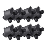 Box Waterproof IP68 External Electrical Junction Box 3 Way Cable Connector Outdoor for 5.5mm-10.2mm (Pack of 8)