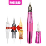 Double Use Permanent Makeup Machine RCA Tattoo Machine Rotary Tattoo  Pen With 2 Heads Dual Type Gift Cartridge Needles
