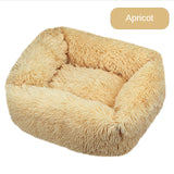 Pet Beds Long Plush Dog Bed Square Solid Color Puppy Beds Mat for Little Medium Large Pets Supplies Winter Warm Bed Cat Cushions