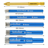 6PCS Tile Drill Bits Set Diamond Drill Bit Hole Saw Sets Diamond Drill Bit Glass Diamond Core Drill For Granite Marble