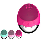 Electric Facial Brush Cleaner Silicone Waterproof bamboo charcoal Facial Cleansing Device Anion Imported Facial Spa Massager