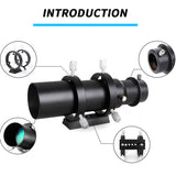 50mm Guide Scope Finderscope with Double Helical Focuser for Astronomical Telescope 183mm 1.25in Focal Length Ratio Guidescope