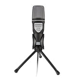 Universal Condenser Microphone 3.5mm Jack Desktop Tripod Stereo Studio Mic Professional Broadcasting Wired Mic For PC Laptop MSN