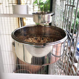 2 Pack Bird Cage Food Water Dispenser Parrot Food Dish Bird Feeder Cup for Cage, Stainless Steel Bird Food Holder Container for